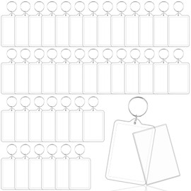 2 x 3 Inch Picture Frame Keychain,Blank Acrylic Photo Insert Keychain with Split Key Rings Clear Rectangle Pendant Picture Frames for Family,DIY Projects & Craft(Fit 1.73 × 2.75inch Pic）-40 PCS,