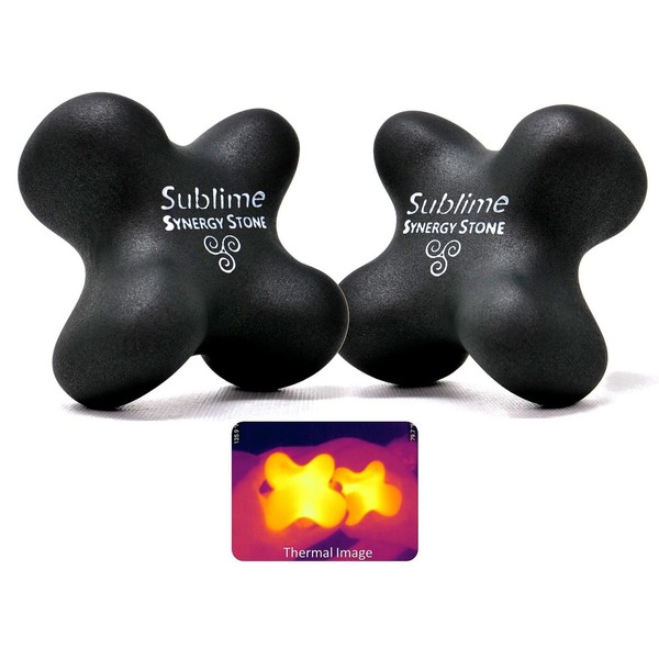 Sublime (Basalt)(Set of 2) Synergy Stone - Contoured Hot Stone Massage Tools - Deep Heat for Muscle Tension Relief - Relaxing and Therapeutic - Matte Surface for on Skin with Oil only