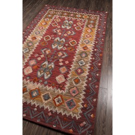 Momeni Rugs Tangier Collection, 100% Wool Hand Tufted Tip Sheared Transitional Area Rug, 3'6" x 5'6", Red