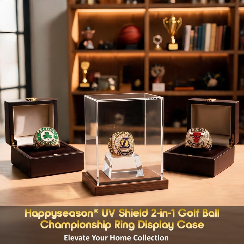 Happyseason 2-in-1 Golf Ball & Championship Ring Case Display