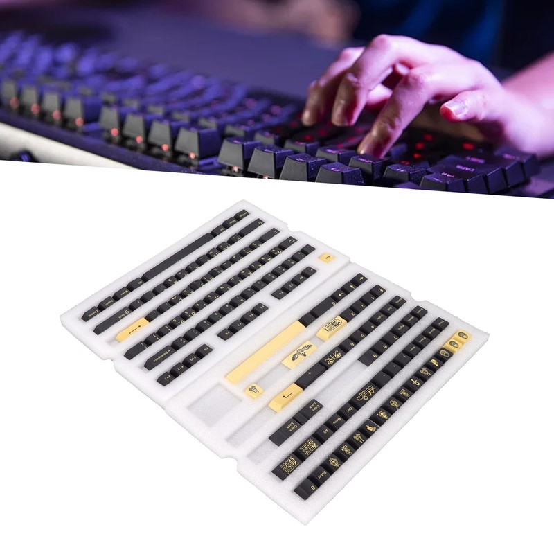 PBT Keycaps 132 Keys Letterless Cherry Height Egyptian Pharaoh Theme