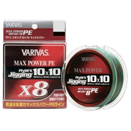 VARIVAS PE Line, Avani Jigging, 10 x 10, Max Power PE X8, 656.2 ft (200 m), No. 0.6, 14.5 lb, 8 Pieces, 10 Colors
