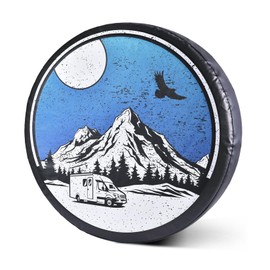 Spare Tire Cover, Wheel Cover with Mountains Nature Waterproof Dust-Proof for Jeep, Trailer, RV, SUV and Camper Van (15 Inch)