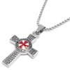 Schmuck-Checker Detailed Templar Cross Pendant & Chain Crusader Crest Silver