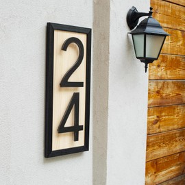 Yafimea 10 Inch Large House Numbers for Outside, Modern Black Metal Address Numbers with Floating Effect, Weatherproof Aluminum, Easy Screw Mount for Fence Wall Garage Gate (5)