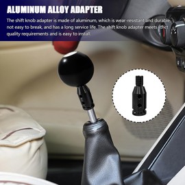 HAOBO Gear Shift Knob Adapter, Shifter Knobs Adapter, M12×1.25 Aluminum Alloy Shifter Adapter with Plastic Hose, Shifter Knob Boot Retainer Gear Stick Connector for Non-Threaded Shifters (Black)
