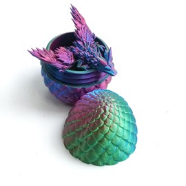3D Printed Crystal Pterosaur Eggs, Winged Dragons, Flexible Joint Animal Models, Little Dragons Inside The Eggs, Stress Relieving Toys, restlessness, ADHD Toys, Holiday Surprise Gifts