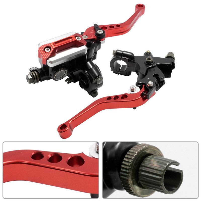 JUUDDENPARTS 1 Pair Red 7/8” Motorcycle Brake Clutch Levers, Adjustable
