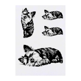 Azeeda 4 x 'Yorkshire Terrier schlafen' Temporäre Tattoos - Wasserfest, Hautfreundlich & Ungiftig · Transfers in Verschiedenen Größen (TO00083346)