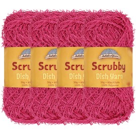 JubileeYarn Scrubby Dish Yarn - Dishcloth Polyester - 50g/Skein - Rosewood - 4 Skeins