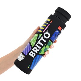 BRITTO Insulated Water Bottle - 25oz Leak Proof Stainless Steel Flask, Thermal Sports Cup, Food Grade Quality, BPA-Free, Vacuum Insulation for 24-Hour Cold & 12-Hour Hot -Black Colorful Landscape