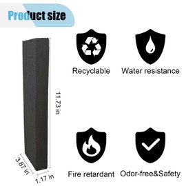 4PCS Garage Wall Protector Car Door Bumper Guards - Waterproof EVA Foam Thick Parking Stopper Car Door Protectors - Anti-Collision Self Adhesive Garage Wall Pad for Warehouse Parking Assist (Black)