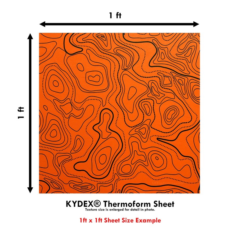 KYDEX Thermoform Sheet - (Topographic Camo) - (Hunter Orange/Black) -