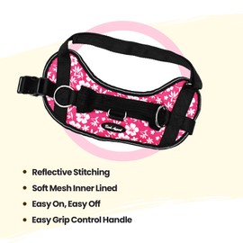 Bark Appeal Dog Harness, No-Pull Pet Harness, Adjustable & Reflective, Soft-Padded No-Choke Vest Harness with Easy Control Handle & 3 Leash Clips, Easy On, Easy Off Technology - Small to Large Dogs