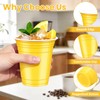 LIKAJON 50 Yellow Plastic Cups, 12 oz Disposable Cups, Drinking