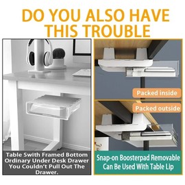 Closiq Desk Drawer Organizer – Self Adhesive Hidden Compartments for Office Supplies, Under Table Workspace Storage