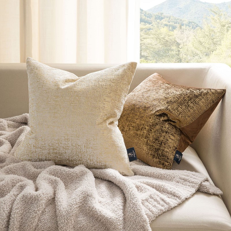 Phantoscope Pack of 2 Bronzing Velvet Decorative Throw Pillow Covers