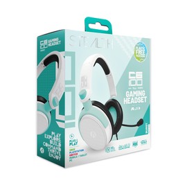 STEALTH C6-100 Gaming Headset BURST Edition - Teal White, Compatible with Current Gen Consoles, with Flexible Mic, 3.5mm Jack, 1.5m Cable, Lightweight, Comfortable and Durable