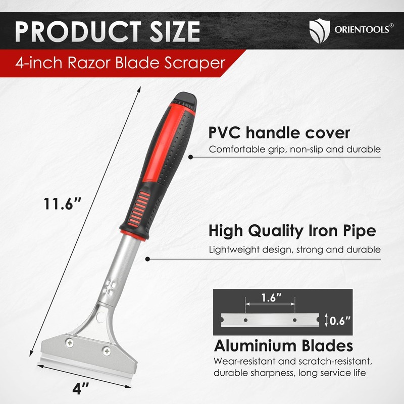 ORIENTOOLS Heavy Duty Long Handle Scraper Tool Multi Surface Floor