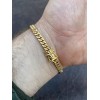 Harlembling 6mm Men's Cuban Miami Link Bracelet Real 18k Gold