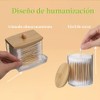 Dispensador de bastoncillos de algodón,Bote de acrílico para bastoncillos de
