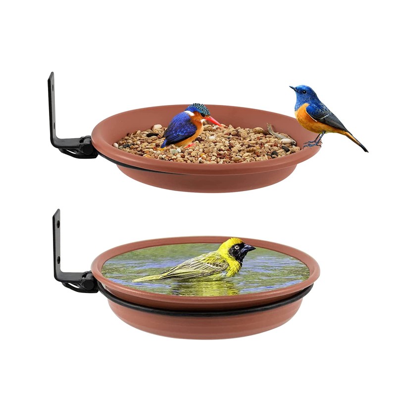 2 Packs Wall Mounted Bird Feeder, Multifunctional PP Garden Bird