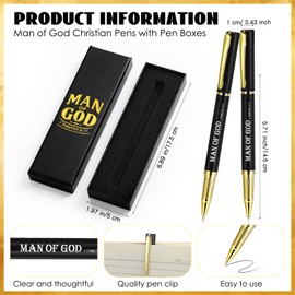 Sayglossy 20 Sets Man of God Gifts Bulk for Men Man of God Pens with Religious Boxes Bible Verse Ballpoint Pens Pastor Appreciation Gifts Christian Favors for Pastors Clergy Church Dad Godfather