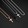 Ursteel Layered Cross Necklace for Men, 18K Gold Silver Black