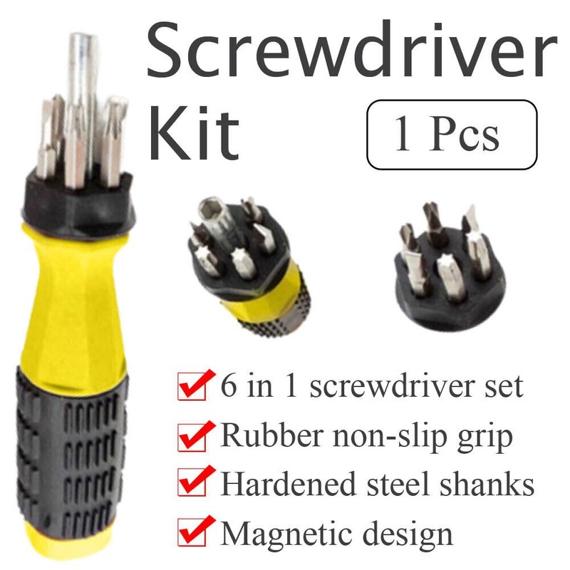 OZSTOCK Ratchet Screwdriver Set 1pcs/2pcs, Scalable Bit Screwdriver Set，Mini Screwdriver