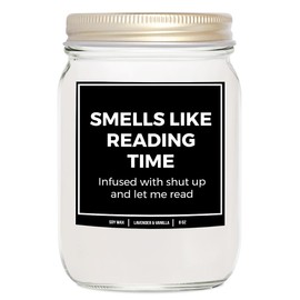 YouNique Designs Reading Candle That Smells Like Books 8oz Book Candle Gift for Book Lovers, Avid Readers, Cool Gifts for Readers, Book Themed Candles, Book Lovers Candle (Mahogany Teakwood)