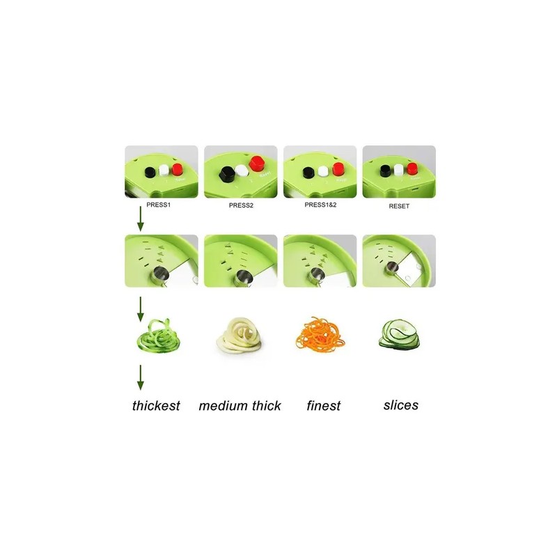 Cortador Verduras Espiral 5 En 1 Rallador Ajustable