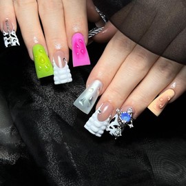 Wellquinn Duck Nail Forms for Poly Gel Reusable 240 Pcs Full Cover Molds for Builder Gel French Tip Acrylic Nails, Nail Art Design Molds for Manicure Salon & DIY at Home 12 sizes