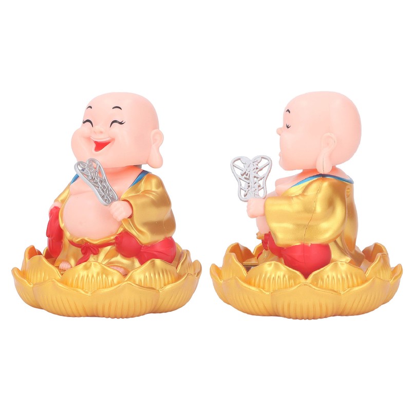Nodding Smiling Buddha Maitreya Automatic Laughing Car Dashboard Solar Buddha