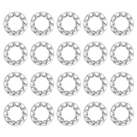sourcing map M8 20Pcs Internal Tooth Washers, 304 Stainless Steel Tooth Locking Ring Washers Quick Speed Star Nut Locking Fastener Fastener, Silver