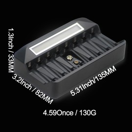 Shitanchao 9 Independent Ports USB AA/AAA/9V Fast Charger 8PCS NiMh/NiCd AA/AA & 1PC NiMh/NiCd/Li-ion Square 9V Battery with LCD Display(1 Black Charger Only)