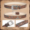 XZQTIVE Women Western Leather Belt Vintage Ladies Western Belt Engraved