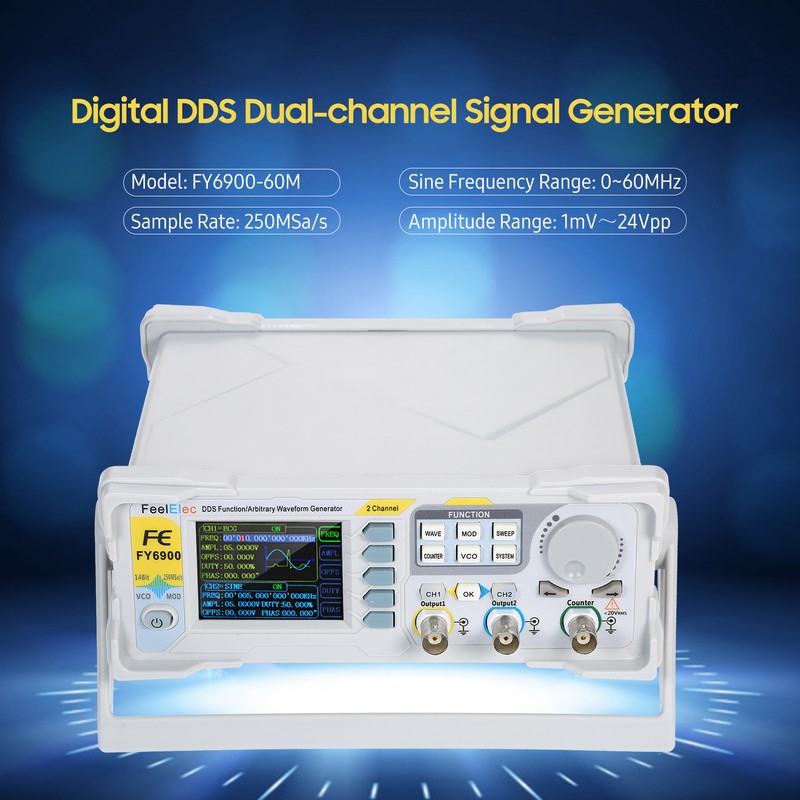 60MHz Function Signal Generator High Precision Digital DDS Dual-channel Function