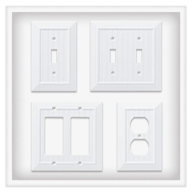 Franklin Brass W35269-PW-C Classic Beadboard Switch/Duplex Wall Plate/Switch Plate/Cover, Pure