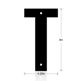 Ya_chtttwo Aluminum Numbers and Letters - Black Metal Door Numbers - Outdoor Metal Address Plate (8" T)