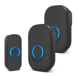 AMFUN Wireless Doorbell, Wireless Doorbell, Wireless Doorbell Set with 593FT Range, with 4 Volume Levels and 32 Melodies, Plug-in Receiver Simply Plug in the Socket