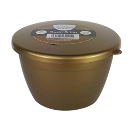 Just Pudding Basins Gold Pudding Basin Assortment - Gold Medal Collection 3X 1/2pt 3X 1pt & 3X 1.5pt Golden Coloured Plastic Bowls and lids