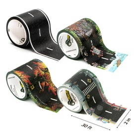 PlayTape Variety Pack Road Tape for Toy Cars - Sticks to Flat Surfaces, No Residue, 2 in. x 30 ft. Roll