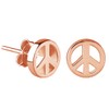 PVD Coated Rose Gold Sterling Silver XS Tiny Peace Stud