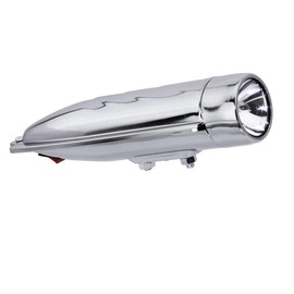 ALTALINE Bicycle Front Fender Torpedo Style Bullet Head Light in Chrome