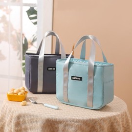 Lonchera Portátil Reutilizable Lonchera Termica para Adulto Bolsa de Almuerzo Gran Capacidad Comida Bolsa de Almuerzo Aislada Impermeable y Ligera Hielera Aislante Tela Oxford Lunch Bag