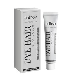 EELHOE Silver Gray Natural Hair Color Cream, Neutral Silver Hair Dye, Stylish and Durable,  Easy to Apply, Suitable for All Hair-Types。Polar ant - Color: 4pcs