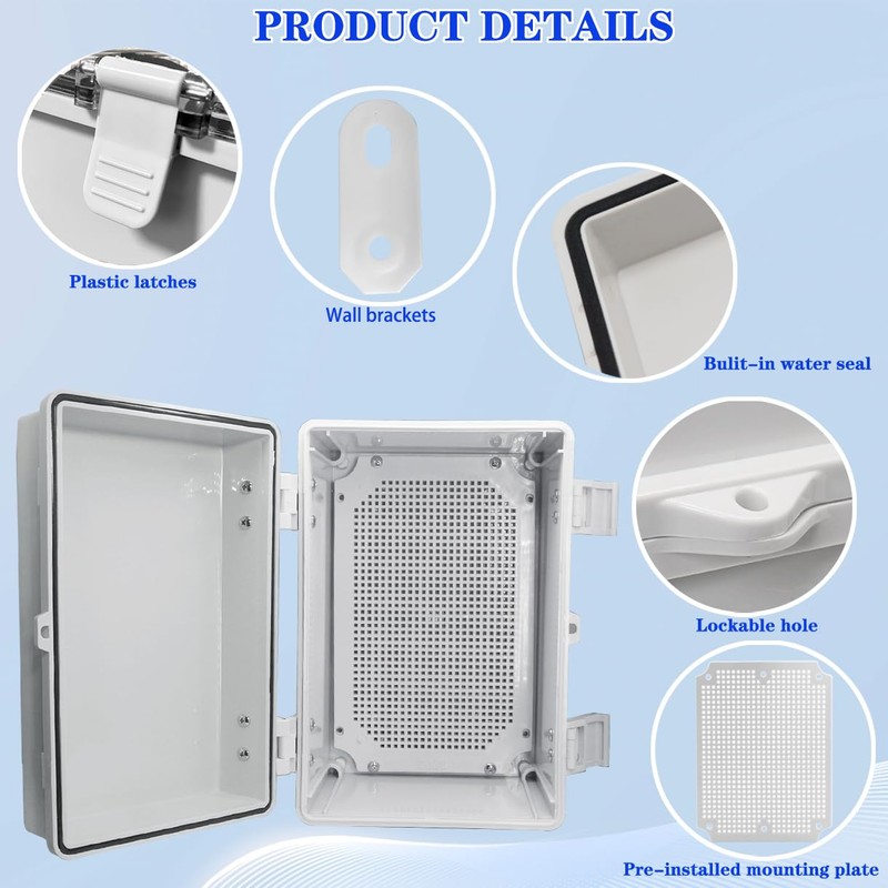 Waterproof Electrical Box Dustproof Junction Box Weatherproof IP67 ABS Plastic