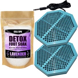 Cell Spa 2 Pack CS-900 Twice Powerful 6.5" x 5.5" Ion Detox Foot Bath Arrays Coil Stainless Steel Aqua Ionic Cleanse Array Compatible With Most 1/4" Plug Type Detox Machines (LAVENDER)