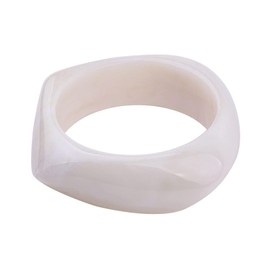 SCRDPRAD Colorful Acrylic Resin Bangle Bracelet Wristbands Tortoiseshell Acetate Plate Cuff Bracelet Vintage Chunky Wide Irregular Geometric Punk Cool Plastic Jewelry for Women-white