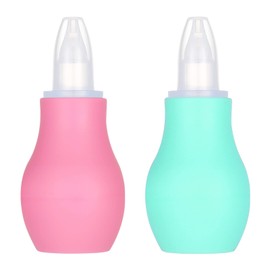 Firtink 2 Packs Baby Nasal Aspirator, Nasal Aspirator Newborn, Baby Nose Sucker Baby Nose Cleaner Baby Nasal Cleaner Mucus Removal for Newborns&Toddlers(Pink+Green)